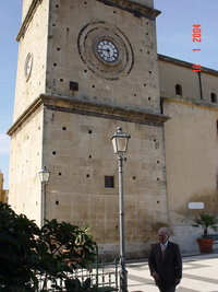 Carmelo Aliberti strolling in Castroreale's Piazza  (Jan. 2004 - Victor)