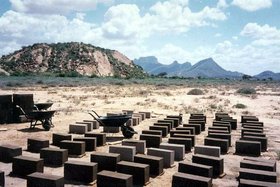 Brick construction in Samburu