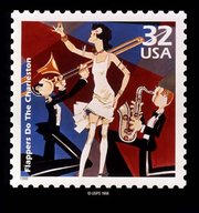 A USPS stamp from the Celebrate the Century series:  Doing the Charleston  by 