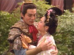 L Bu hugging  in the Fengyi Pavilion in the 84-episode TV serial 