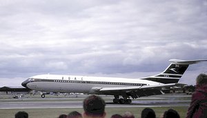 This Vickers VC-10 prototype (G-ARTA), in the colours of BOAC, first flew in 1962. It was scrapped in 1972 after a very hard landing