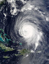 Hurricane Isabel east of the Bahamas on 2003-09-15. Photograph courtesy NASA.