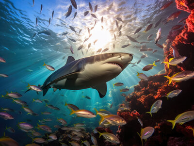 photo representing great white shark