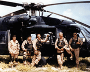 The crew of Super 64 a month before the Battle of Mogadishu. From left: Tommy Field, Bill Cleveland, Ray Frank and Mike Durant.