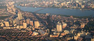 Aerial view of  including the , , , and John Hancock Tower
