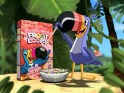 Canadian Froot Loops ad, Toucan Sam with a straw