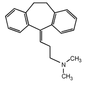 Chemical structure of the tricyclic antidepressant amitriptyline