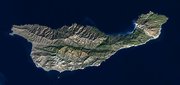 NASA satellite image of Santa Cruz Island.