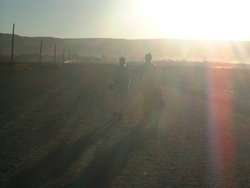 Atacama desert with shadows looking like Ghosts 