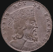 Non-contemporary coin with obverse legend "Clovis Roy de France"