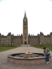 Centre Block and Centennial Flame, Parliament Hill, Ottawa