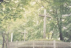 Crosses mark grave