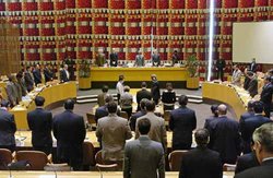Wide view of today's (March 12, 2004) meeting of the Committee on the Exercise of the Inalienable Rights of the Palestinian People. (UN Photo #UNE7128 by Eskinder Debebe)