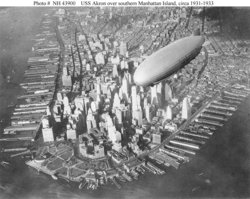 The USS Akron over  circa 1932