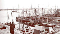 View of historical New Bedford harbor