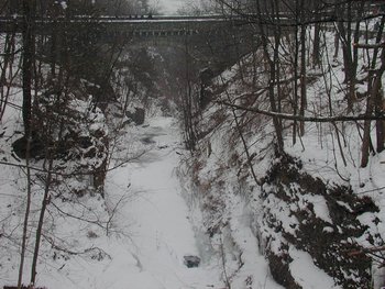 Cascadilla Creek, one the main gorges in Ithaca, in Winter
