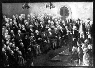 Immanuel Kant, lecturing to Russian officers — by I. Soyockina / V. Gracov, the Kant Museum, Kaliningrad