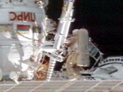 Astronaut Michael Foale on an EVA outside the International Space Station