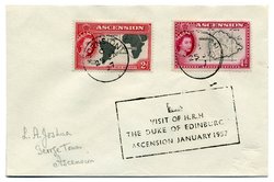 Cover mailed on occasion of a Royal visit by the , 1957