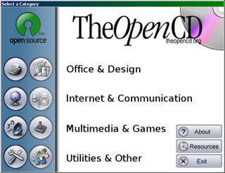 TheOpenCD main menu