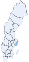 The location of Metropolitan Stockholm in Sweden