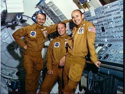 Skylab 3 crew portrait (L-R: Garriott, Lousma and Bean)