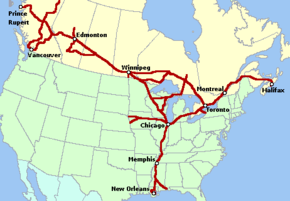 Cn Cp Rail Map Canadian National Railway - Academic Kids