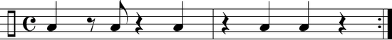 3-2 Son clave rhythm in musical notation
