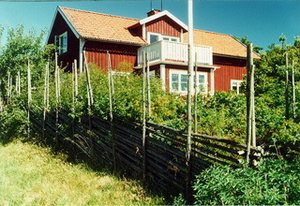 Red houses with white corners are a typical characteristic of farmer's houses in Smalandia.