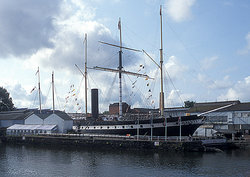 The SS "Great Britain" in dry dock in Bristol, 2003.