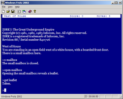 Windows Frotz, playing 