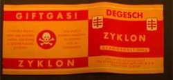Zyklon B label — Note that "Gift" translates as "poison"
