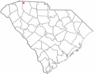 Location of Campobello, South Carolina