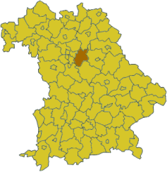 Map of Bavaria highlighting the district Nrnberger Land