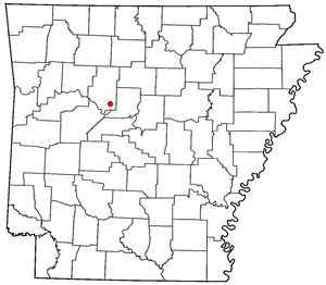 Location of Atkins, Arkansas