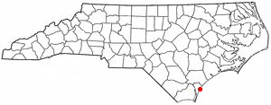 Location of Wrightsville Beach, North Carolina
