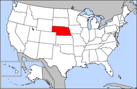 Map of the U.S. with Nebraska highlighted