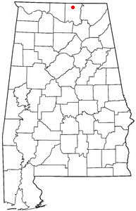 Location of Hazel Green, Alabama