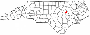 Location of Saratoga, North Carolina