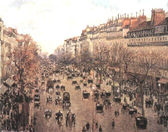 Boulevard Montmartre. (), a painting by  of the boulevard that led to Montmartre as seen from his hotel room.