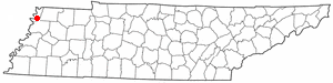 Location of Ridgely, Tennessee