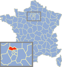 Location of du Val-d'Oise in France