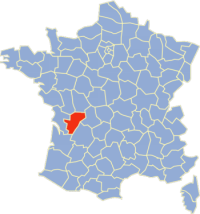 Location of de la Charente in France