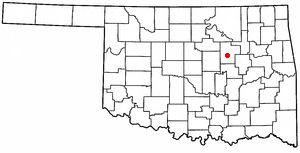 Location of Bristow, Oklahoma