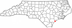 Location of Surf City, North Carolina
