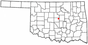 Location of Luther, Oklahoma