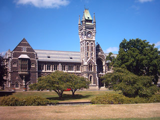 The University clocktower viewed from Castle Street.