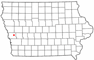 Location of Woodbine, Iowa