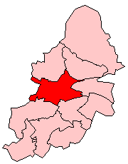 Ladywood constituency shown within Birmingham