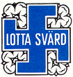 The Lotta Svrd emblem designed by Eric Wasstrm in . It includes the heraldic  and roses.